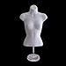 EZ-Mannequins Female Mannequin Torso, Dress Form Hollow Back Body Tshirt Display, w/Plastic Stand for Counter Top for Craft Shows, Photos or Design, Easy to Assemble and Store, S-M Sizes, White Color