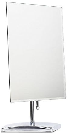 LEJU Premium Modern Rectangle Vanity Makeup Mirror | Portable Polished Chrome Contemporary Finish | Adjustable Easy Positioning | Best Luxury Quality Beauty Mirror by LeJu