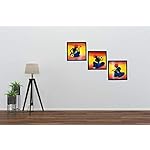 INDRICO-Handmade-3D-Tribal-Art-Clay-Wall-Hanging-Decor-for-Living-Room-MDF-Multi-Color-Pack-of-3