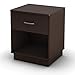 South Shore Logik 1-Drawer Nightstand, Chocolate with Metal Handle