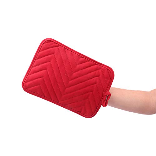 Anyi Oven Pot Holders with Pocket, 100% Cotton Potholders Set with Feature of Heat Resistant Non Slip Kitchen Hot Pad for Cooking Baking, 3-Pack, Red - Thumbnail 3