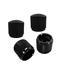 Metallor Knurled Black Metal Guitar Tone or Volume Control Knobs 20mm Diameter Dome Style Compatible with Tele Telecaster Style Electric Guitar or Bass Set of 4Pcs.