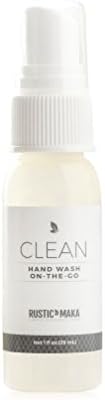 Rustic MAKA CLEAN Natural Hand Wash On-The-Go, Peppermint, No Alcohol, No Parabens, No Benzalkonium Chloride