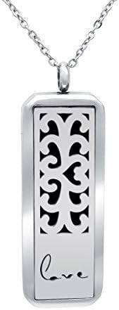 VOJO Essential Oil Necklace Stainless Steel Diffuser Locket Pendant