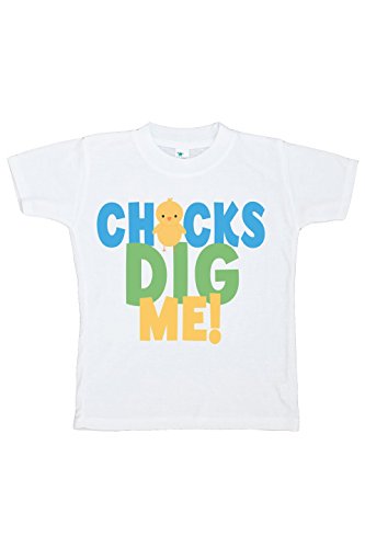 Custom Party Shop Chicks Dig Me! Boy's Novelty Easter Tshirt 4T Blue and Green