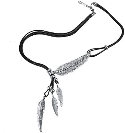 Womens Ladies Necklaces Sale Clearance, Weant Fashion Retro Vintage Gold Silver Feather Long Sweater Chain Pendant Jewelry for Lover Valentine Costume Gifts