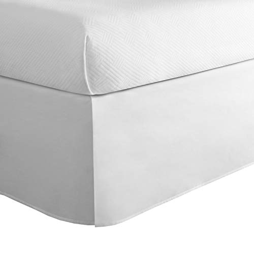 Today's Home Cotton Blend Bed Skirt Dust Ruffle Classic Tailored Styling 14" Drop Twin, White