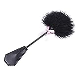 Soft Feather Tickler and Pu Leather Whip for Stage Cosplay (Pink Bowknot)