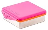 Kid Basix Safe Snacker Stainless Steel Lunchbox Container with Attached Lid, Fuchsia, Large