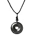 MATT HANN Rainbow Eye Obsidian Safty Circel Pendant Original Handmade Grouding Stone Protection (Black Obsidian)