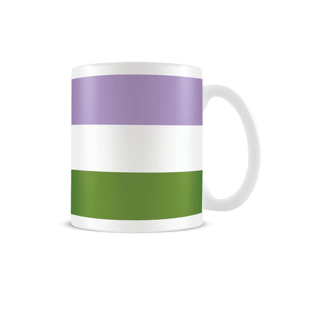 Pyramid International Genderqueer Flag Mug (One Size) (White/Lavender/Green)
