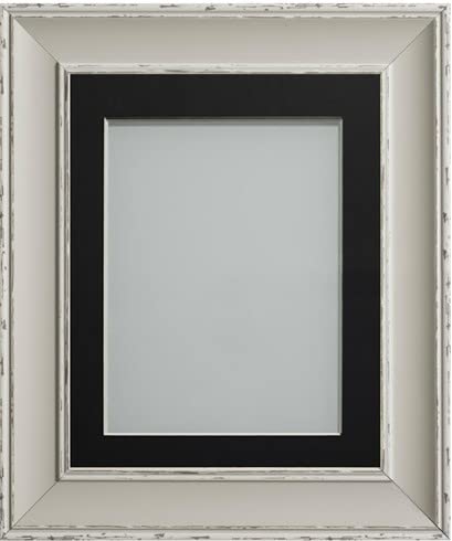 Frame Company Brooke Moonstone Grey Photo Frame, Black Mount, A4 for 9x6 inch, fitted with perspex