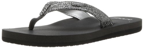 Reef Women's Star Sassy Sandal, Black/Silver, 8 M US