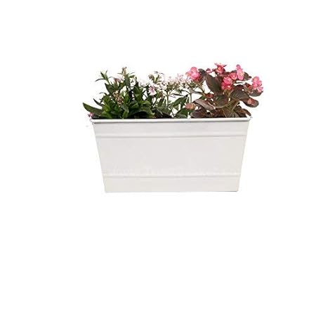 TrustBasket Rectangular Railing Planter - 12 inch (Ivory Color)