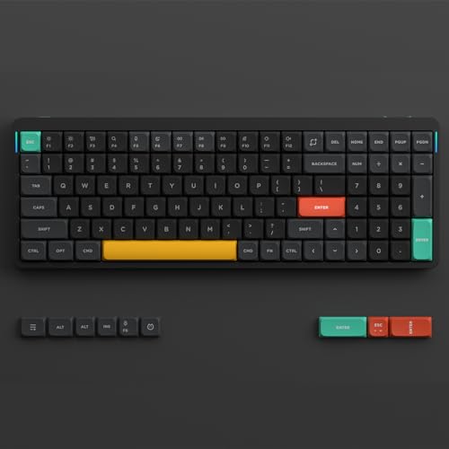 nuphy Air96 V2 Wireless Mechanical Keyboard,100 keys RGB Backlit Keyboard,Supports Bluetooth 5.1,2.4G and Wired Connection,for PC/Laptop/Windows/Mac -Black Gateron Wisteria Switch