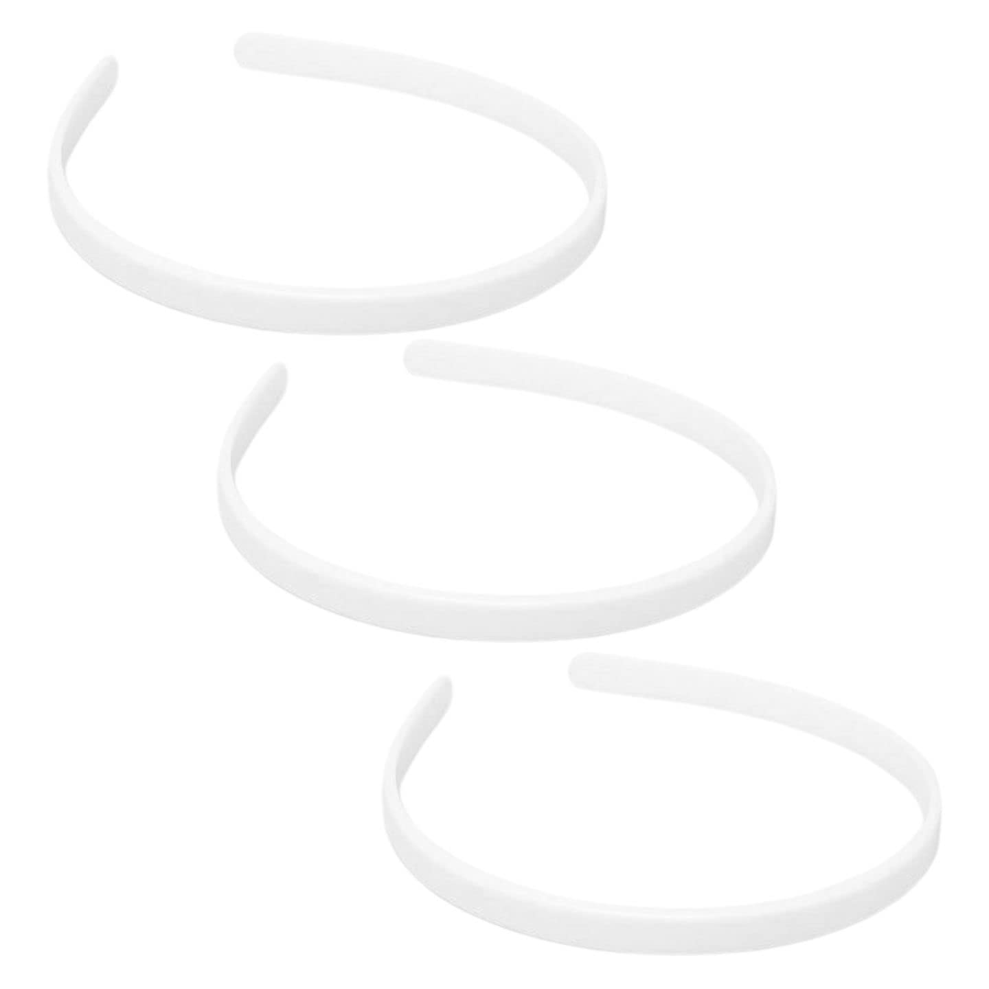 Topkids Accessories Plastic Alice Bands Hair Bands Head Bands Black Clear Tortoise Tort Brown Hairband Headband Aliceband Women Girls Men Boys Wide Teeth Comb - Pack of 3 (1cm White)