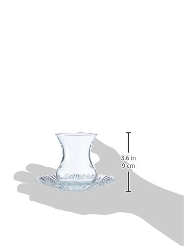 Pasabahce 95961 Aurora Teeset, schlicht, 155 ml, 12-teilig (6 Gläser + 6 Untersetzer) – Bild 3