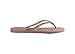 Havaianas Women's Slim Logo Metallic Sandal, Rose,39/40 BR (9-10 M US)