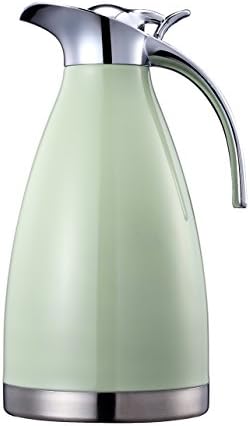 Eglaf 68 Oz Stainless Steel Thermal Carafe - Quality Thermal Pitcher - Vacuum Insulated Double Walled Coffee/Tea Carafe - Beverage Dispenser- hot/cold- 2L (light-green)