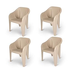 Supreme Futura Plastic Chairs for Home and Office (Set of 4, Beige)