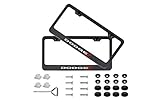 Auto sport 2pcs License Plate Frames with Screw Caps Set Stainless Steel Frame Applicable to US Standard Cars License Plate Fit Dodge Accessory