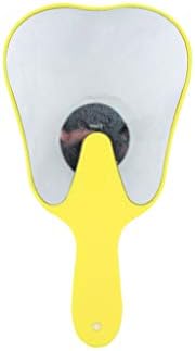 Dental Hand Mirror With Portable Mirror Love Hand Mirror Small Mirror Handheld Hd Makeup Mirror Handle Mirror Hand Mirror Makeup Handle Mirror,Yellow