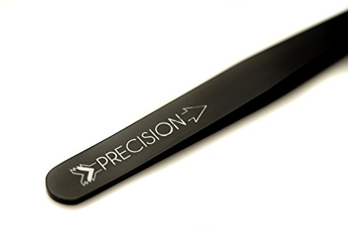 Precision Slant Tweezers - slanted stainless steel tweezers black - Thumbnail 3