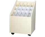 Adir Wood Mobile Document Roll File Cabinet with 20 Compartments