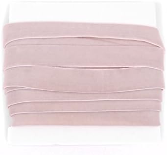 Velvet Elastic Ribbon Stretch Lace 5/8th Inch - 5 yard bundle - Taupe