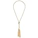 LUREME Simple Thin Chain Knot and Tassel Long Necklace (01003351-p)