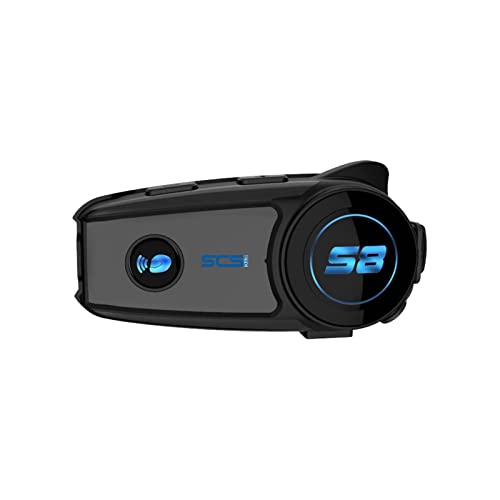 SCSETC Motorcycle Helmet Bluetooth Headset S8 Motorcycle Bluetooth Headset 1000m 2 Riders Intercom, Communication System Headset Universal Wireless Interphone (Waterproof/Handsfree/Stereo Music/GPS)