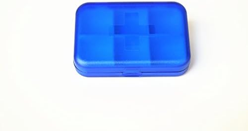 Annwer Travel Portable Mini 6 Grid Drug Medicine Pill Box Case Organizer , AM/PM Pill Organizer Small Kit Medicine Drug Pill Case , 1 Pill Organizer , Vitamin Pills Box (Blue)