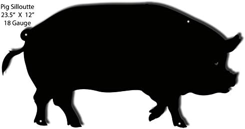 Pig Silhouette Laser Cut Out Of Metal 12x23.5