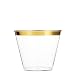 100 Gold Plastic Cups 9 Oz Clear Plastic Cups Old Fashioned Tumblers Gold Rimmed Cups Fancy Disposable Wedding Cups Elegant Party Cups with Gold Rim