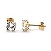 14k Yellow, White or Rose Gold Basket Set Cubic Zirconia Stud Earrings