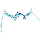BlueRica Blue Dolphin on Adjustable Macrame Bracelet
