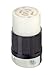 Leviton 20 Amp, 125/250 Volt, NEMA L14-20R, 3P, 4W, Locking Connector, Industrial Grade, Grounding - Black-White, 2413