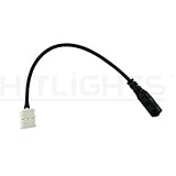 Solderless LED Light Strip Connector Extension for 10mm (5050) Strip, Single Color - Strip to DC Jack Connector (4 Pack) - for LED Strip Light & Tape Light in Kitchens, Cabinets, Shelving & More