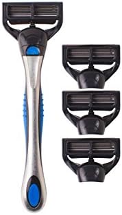 Gents German Engineered Handle With 4 Replacement 5 Blade Razor Cartridges