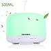 Ceenwes Essential Oil Diffuser 500ML Aromatherapy Diffuser with 7 LED Color Light Changing Mute Design Aroma Diffuser 4 Timer Setting Cool Mist Oil Diffuser Waterless Auto Shut-Off for Home Office