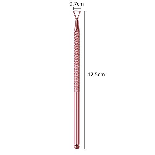 Adecco LLC Cuticle Pusher Nail Cleaner - Professional Grade Stainless Steel Triangle Cuticle Peeler Scraper Remove Gel Nail Polish Nail Art Remover Tool(1 Pack) (Rose Gold) - Thumbnail 4
