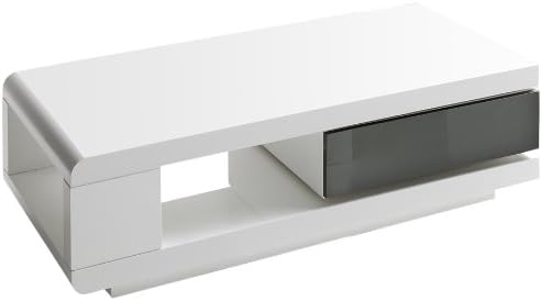 Robas Lund Couchtisch Weiss Hochglanz Wohnzimmertisch Drehbar 360 Grad Drehbar Bxhxt 120 X 36 X 60 Cm Amazon De Kuche Haushalt