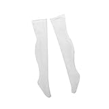 Jili Online Pair of 1/6 Long Socks Stockings for 12inch Phicen Kumik CY CG Female White