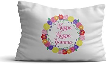 Kappa Kappa Gamma Sorority Floral Wreath Pillowcase 300 Thread Count 100% Cotton KKG