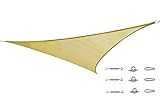 Cool Area Triangle 11 Feet 5 Inches Durable Sun Shade Sail with Stainless Steel Hardware Kit, UV Block Fabric Patio Shade Sail in Color Sand