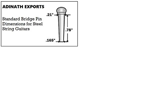 Indian Ebony Acoustic Guitar Bridge Pins made with Parisian Eye - Mastergrade Pack of 6 pins - Thumbnail 3