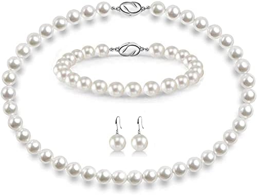 AOOVOO Pearl Necklace Set for Women 