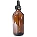 (2 Pack) 4 oz. Amber Boston Round with Black Glass Dropper