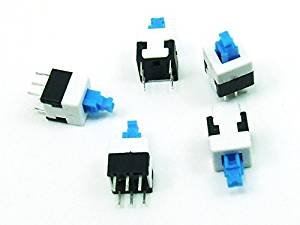POPESQ® - Pack of 5 x Mini Button/Switch 8 x 8 mm Momentary Micro Switch THT PCB #A694