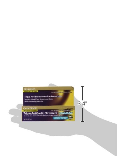 GOODSENSE MAXIMUM STRENGTH TRIPLE ANTIBIOTIC OINTMENT PLUS PAIN RELIEF – SOOTHES PAINFUL CUTS, SCRAPES AND BURNS, PREVENTS INFECTION, FIRST AID ANTIBIOTIC, EXTERNAL ANALGESIC, 1 OZ